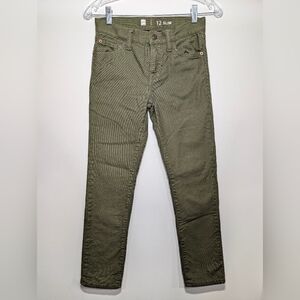 Gap Kids Boys 12 Slim Jeans Green Camo Fleece Lined Cotton Pants
